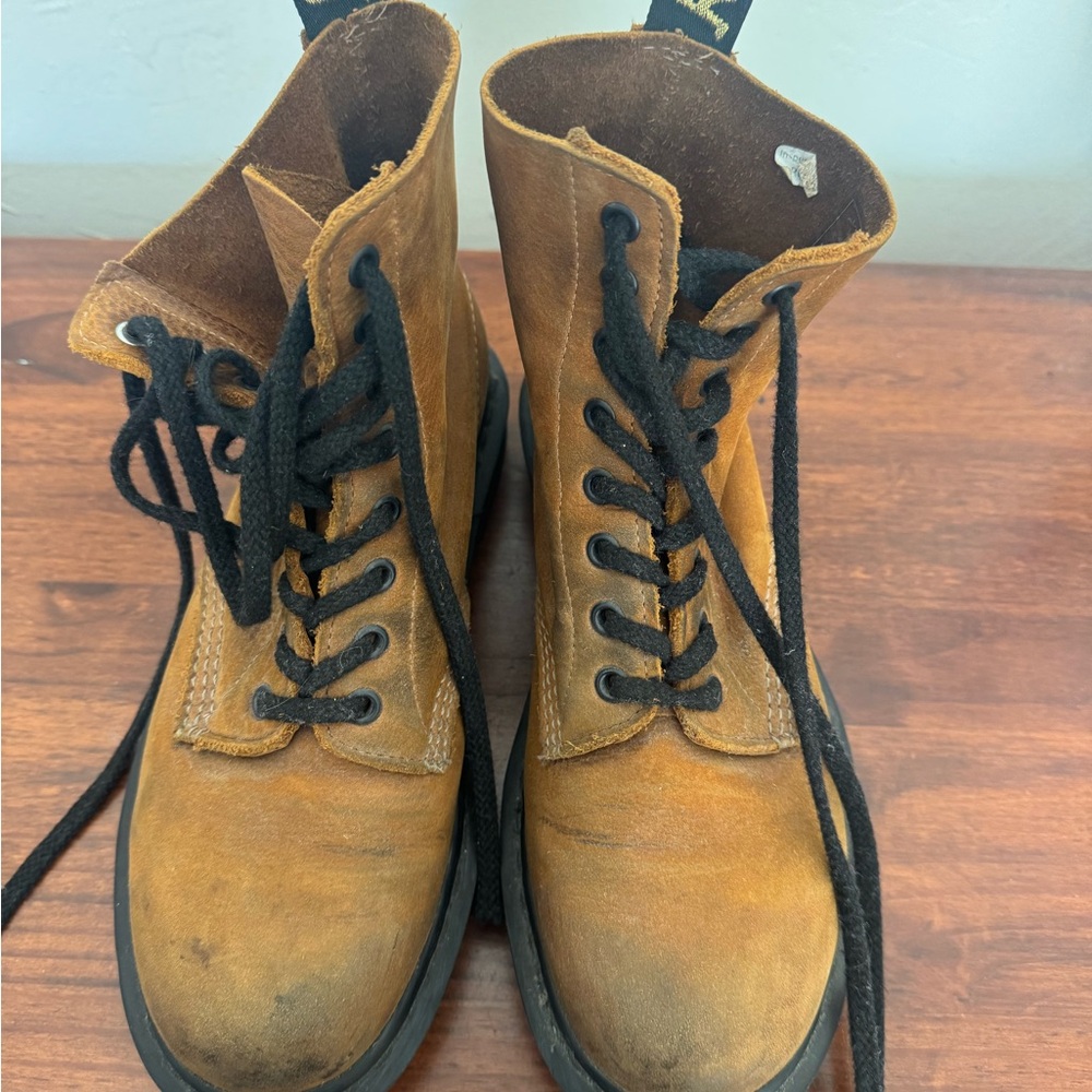 Made in England- Original Dr. Martens Tan Leather Boots